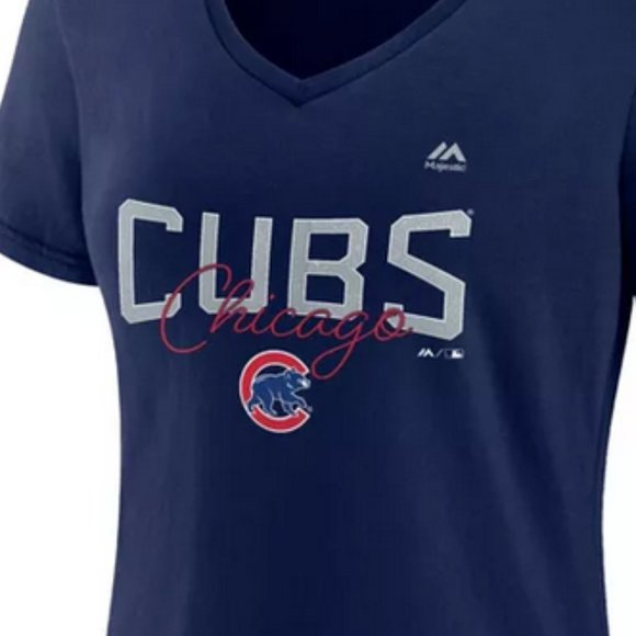 MLB Chicago Cubs Women's Short Sleeve V-Neck Core T-Shirt S - Picture 3 of 4